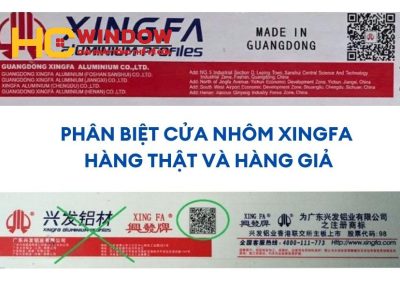 phân biệt nhôm xingfa thật và giả