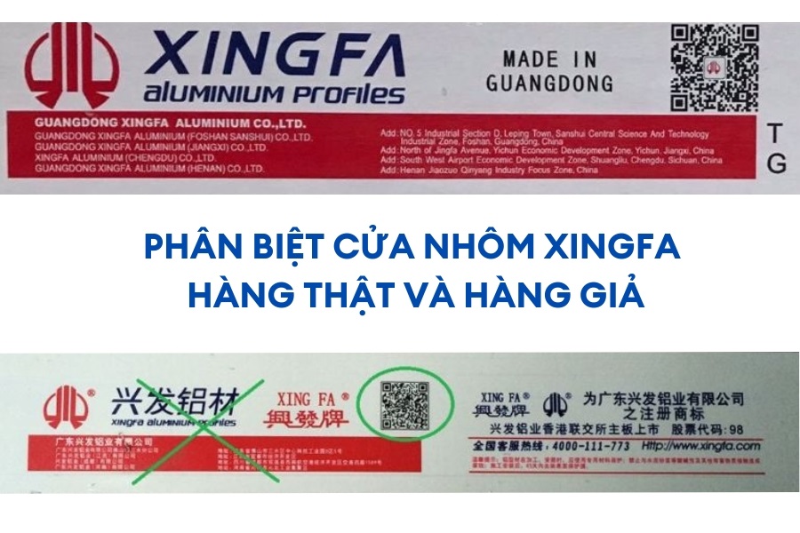 phân biệt nhôm xingfa thật và giả
