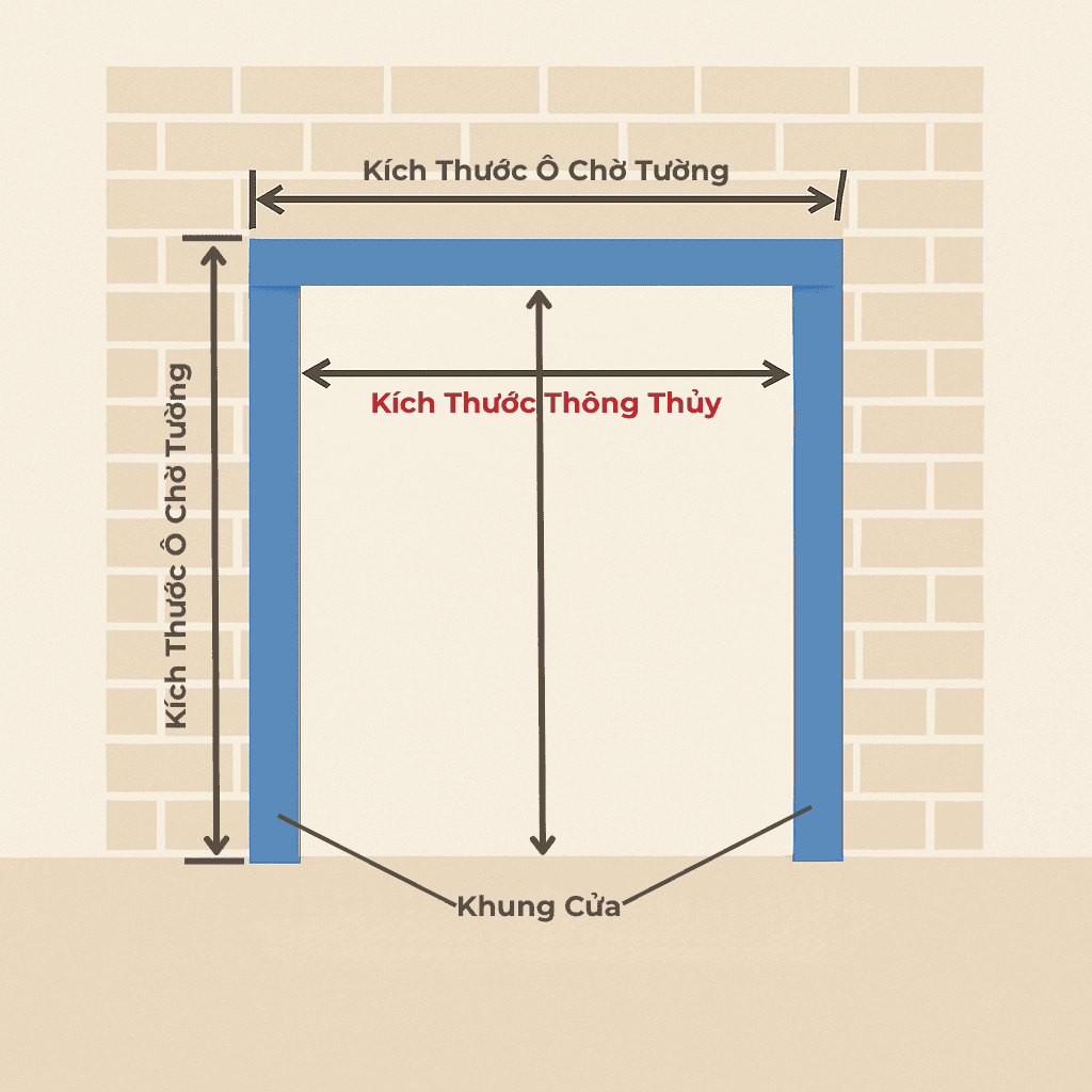 thông thủy cửa nhôm